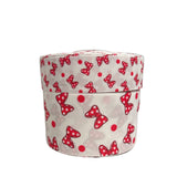 Red Minnie Bow Grosgrain Ribbon, White Printed Cheer Bow (3 Yard)