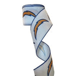 2.5 Inch Wired Chargers Sports Team Ribbon (sold in 10 yard roll)
