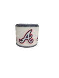 2.5 Inch Wired Braves White Blue Baseball Sports Team Ribbon (sold in 10 yard roll)