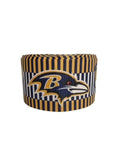 1.5 or 3 Inch Wide Baltimore Ravens with Stripes Football Printed Grosgrain Hair Bow Ribbon (sold in 3 yard increments)