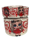 1.5 or 3 Inch Wide Valentine Block of Love Printed Grosgrain Cheer Bow Ribbon (sold in 3 yard increments)