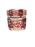 1.5 or 3 Inch Wide Valentine Block of Love Printed Grosgrain Cheer Bow Ribbon (sold in 3 yard increments)