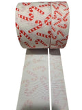 1.5 or 3 Inch Wide Holiday Candy Canes Printed Grosgrain Hair Bow Ribbon for Crafts (sold in 3 yard increments)