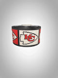 1.5 or 3 Inch Wide Kansas City Chiefs Football Printed Grosgrain Hair Bow Ribbon (sold in 3 yard increments)