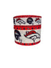1.5 or 3 Inch Wide Denver Broncos Helmet on White Printed Grosgrain Hair Bow Ribbon (sold in 3 yard increments)