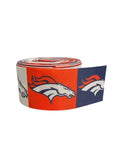 1.5 or 3 Inch Wide Denver Broncos Block on White Printed Grosgrain Hair Bow Ribbon (sold in 3 yard increments)