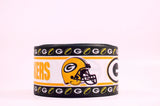 1.5 or 3 Inch Wide Green Bay Packers Printed Grosgrain Hair Bow Ribbon (sold in 3 yard increments)