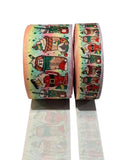 1.5 or 3 Inch Wide Holiday Drinks Printed Grosgrain Cheer Bow Hair Bow Ribbon (sold in 3 yard increments)