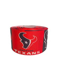 1.5 or 3 Inch Wide Houston Texans Block Football Printed Grosgrain Hair Bow Ribbon (sold in 3 yard increments)