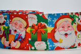 Santa & Presents Printed Grosgrain Ribbon, Christmas Cheer Bow (3 Yard)