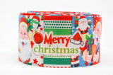 Santa & Presents Printed Grosgrain Ribbon, Christmas Cheer Bow (3 Yard)