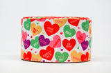 Valentine Conversation Hearts Grosgrain Ribbon, 1.5 or 3 inch (3 Yards)