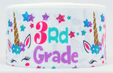 Unicorn 3rd Grade Grosgrain Ribbon, Cheer Bow Ribbon (3 yard increments)
