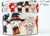 Halloween Dolls Printed Grosgrain Ribbon, Cheer Bow Ribbon (3 yard increments)