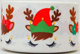 Elf Reindeer Printed Grosgrain Ribbon, Holiday Cheer Bow (3-Yard Increments)