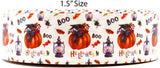 Halloween Boo Print Grosgrain Ribbon, Cheer Bow Ribbon (3 Yard)