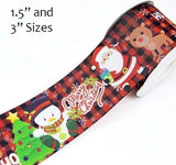 Santa Buffalo Plaid Ribbon, Holiday Grosgrain Cheer Bow Ribbon (3 Yard)