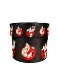 Ghostbusters Grosgrain Ribbon, Black Printed Cheer Bow Ribbon (3 Yard Increments)