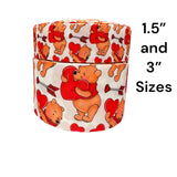Valentine Pooh Heart Grosgrain Ribbon, Cheer Bow Craft (3 Yard)