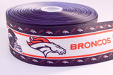 Denver Broncos Printed Grosgrain Ribbon, Hair Bow Ribbon (3-Yard Increments)