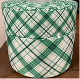 Green & White Plaid Grosgrain Ribbon, Cheer Bow Material (3-Yard Increments)