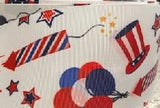 4th of July Star Printed Grosgrain Ribbon, 3-Inch Cheer Bow (3 Yards)