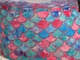 Blue Mermaid Scales Grosgrain Ribbon, 3-Inch Cheer Bow (3 Yards)