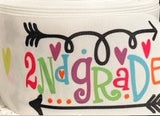 3 Inch Wide 2nd Grade Hearts Arrows Ribbon (3 Yard Increments)