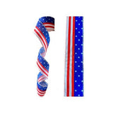 4th of July Wired American Flag Ribbon: 2.5 Inch, Red White Blue, 10-Yard Roll