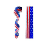 4th of July Wired American Flag Ribbon: 2.5 Inch, Red White Blue, 10-Yard Roll