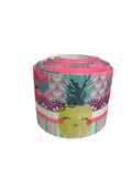 Pink Flamingo Pineapple Printed Grosgrain Ribbon, 3-Inch Cheer Bow (3 Yards)