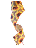 2.5 Inch Wired Sunflowers on Burlap Ribbon (sold in 10 yard roll)