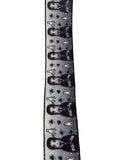 2.5 Inch Wired Halloween Adams Family Ribbon (sold in 10 yard roll)
