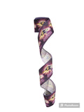 2.5 Inch Wired Ravens Football Sparkle Sports Team Ribbon (sold in 10 yard roll)