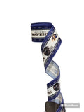 2.5 Inch Wired Ravens Football Sports Team Ribbon (sold in 10 yard roll)