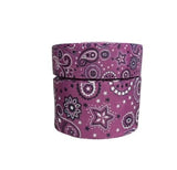 Purple Bandana Star Print Grosgrain Ribbon, Cheer Bow Ribbon (3 Yard)