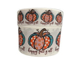 Pumpkin Print Grosgrain Ribbon, Fall Y'all Pattern (Sold by 3 Yard Increments)