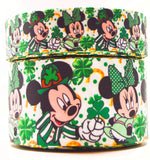 St. Patrick's Day Ribbon, Mickey & Minnie Mouse Clover Print Grosgrain Ribbon