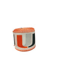 2.5 inch Wired Orange Green College Collage on White Football Team Ribbon