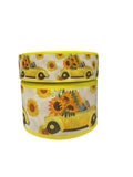 Sunflower VW Bug Printed Grosgrain Ribbon, Fall Cheer Bow (3 Yard Increments)
