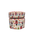Nutcracker & Trees Grosgrain Ribbon, Holiday Crafts (3 Yard)