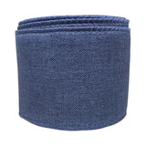 2.5 Inch Wired Solid Dark Blue Navy Ribbon on Canvas (sold in 10 yard roll)