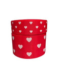 Hearts On Pink Grosgrain Ribbon, Cheer Bow Ribbon (3 Yard)