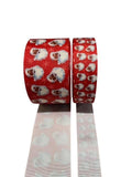 Black Santa Christmas Grosgrain Ribbon, Holiday Hair Bow Craft (3 Yards)