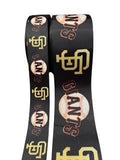 Giants Baseball Team Grosgrain Ribbon, Cheer Bow Ribbon (3-Yard Increments)