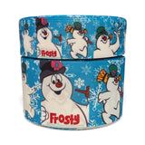 Frosty the Snowman Grosgrain Ribbon, Blue Printed Hair Bow Ribbon (3 Yard)