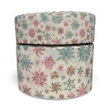 Pastel Gold Snowflakes Grosgrain Ribbon, Cheer Bow Ribbon (3 yard increments)