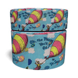 1.5 inch or 3 inch Wide Blue Dr. Seuss  "Oh, The Places You'll Go" Printed Grosgrain Cheer Bow Ribbon (sold in 3 yard increments)