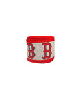 2.5 inch Wired Red and Navy College Collage on White Football Team Ribbon