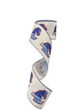 2.5 Inch Wired Boise College Team Ribbon (sold in 10 yard roll)
